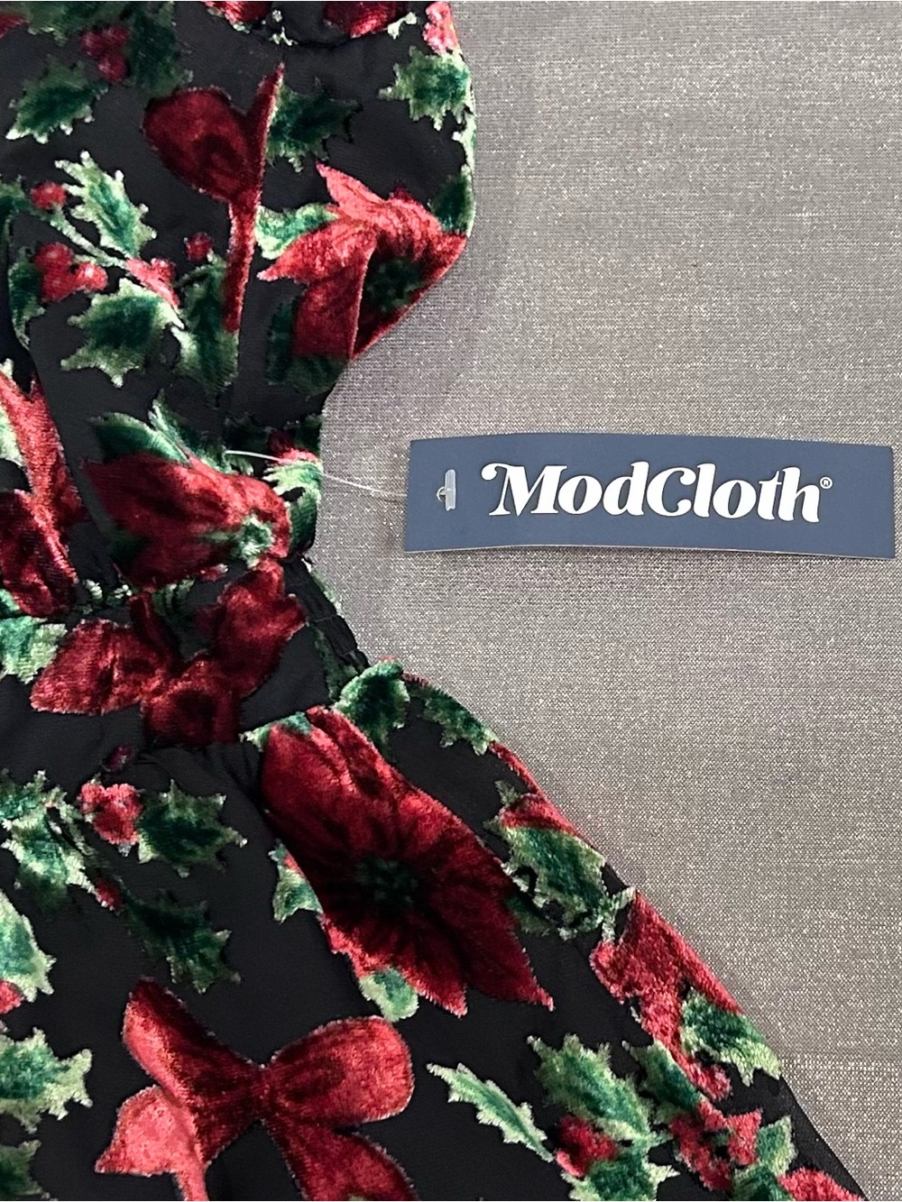 ModCloth Black Midi Dress with Red Floral Pattern - Picture 10 of 12